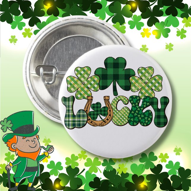 Badge Rond 2,50 Cm Jour de la Saint Patrick vert Lucky (Green Lucky St Patricks Day 3 Cm Round Badge)