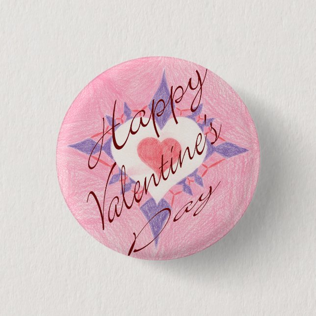 Badge Rond 2,50 Cm Jour de la Saint Valentin (Devant)