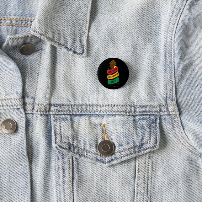 Badge Rond 2,50 Cm Jour de liberté de Juneteenth Histoire des Noirs  (En situation)