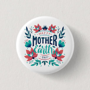 Badge Rond 2,50 Cm Jour des terres mère dessiné à la main Design-2318