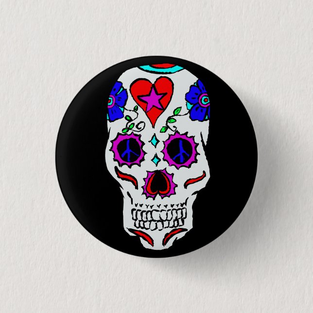 Badge Rond 2,50 Cm Jour Du Crâne Mort (Devant)