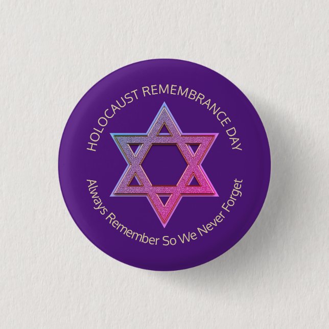 Badge Rond 2,50 Cm Jour du souvenir de l'Holocauste (Devant)