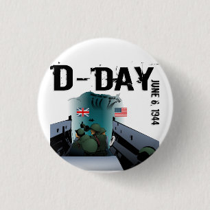 Badge Rond 2,50 Cm JOUR J 6 juin 1944