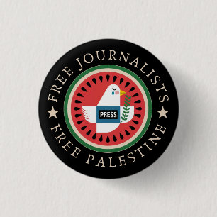 Badge Rond 2,50 Cm Journalistes libres Libérez la Palestine