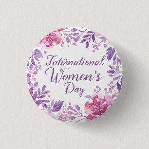 Badge Rond 2,50 Cm Journée internationale des femmes 2026 Florale