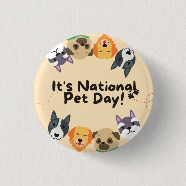 Badge Rond 2,50 Cm Journée nationale de la animal (Devant)