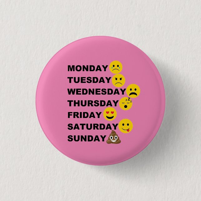 Badge Rond 2,50 Cm Jours d'Emoji (Devant)