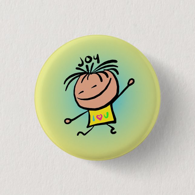 Badge Rond 2,50 Cm Joy Pin par Smeople (Devant)