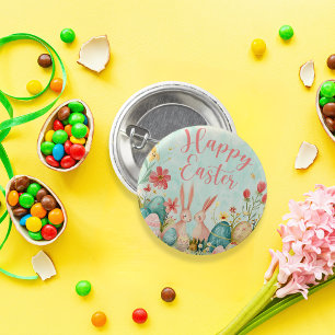 Badge Rond 2,50 Cm Joyeuse aquarelle vert pâle de Pâques