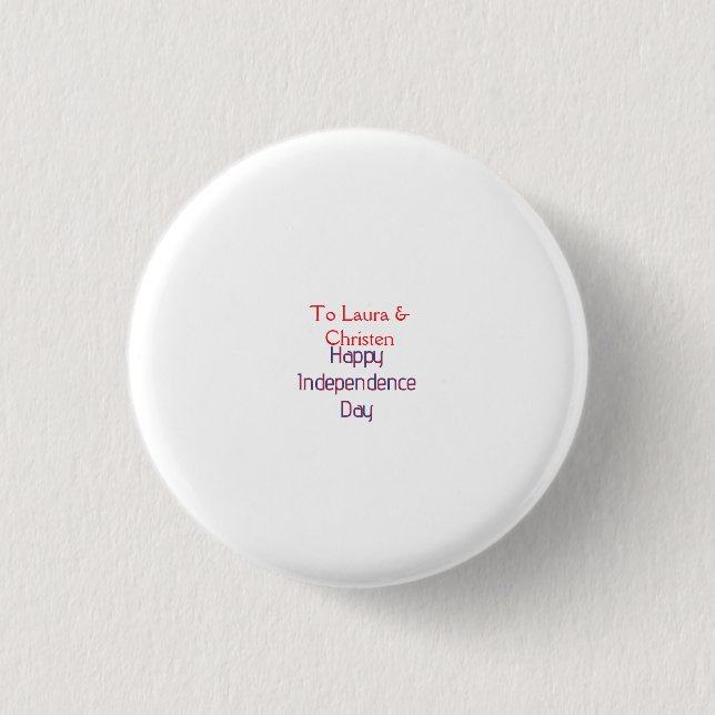 Badge Rond 2,50 Cm joyeuse fête de l'indépendance nom date simple rou (Devant)