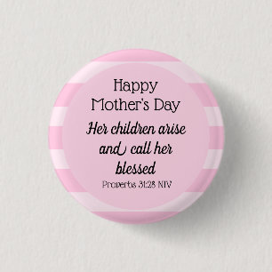 Badge Rond 2,50 Cm Joyeuse fête des mères Verset biblique béni Chréti