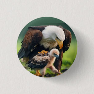 Badge Rond 2,50 Cm Joyeuse Fête des Pères comme un aigle américain
