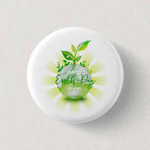 BADGE ROND 2,50 CM JOYEUSE JOURNÉE DE LA TERRE 2026 SAUVEZ LA PLANÈTE
