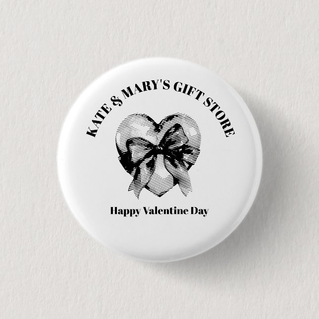 Badge Rond 2,50 Cm Joyeuse Saint-Valentin Nom de l'entreprise (Devant)
