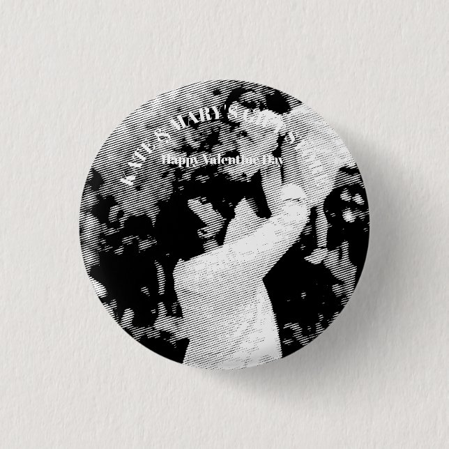 Badge Rond 2,50 Cm Joyeuse Saint-Valentin Nom d'entreprise (Devant)