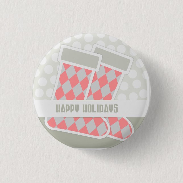 Badge Rond 2,50 Cm Joyeuses fêtes en attente (Devant)