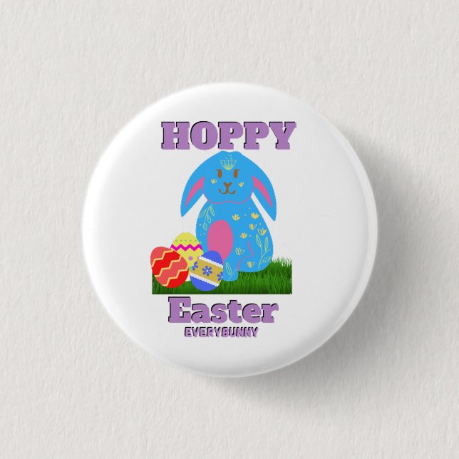 Badge Rond 2,50 Cm Joyeuses Pâques à tous les lapins (Devant)