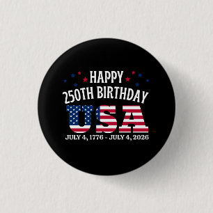 Badge Rond 2,50 Cm Joyeux 250e anniversaire États-Unis 4 juillet