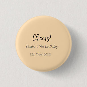 Badge Rond 2,50 Cm Joyeux 30e anniversaire nom date simple minimal