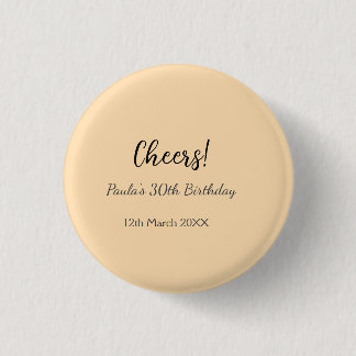 Badge Rond 2,50 Cm Joyeux 30e anniversaire nom date simple minimal 
