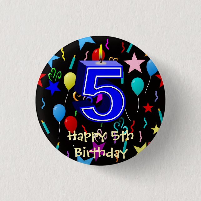 Badge Rond 2,50 Cm Joyeux 5e anniversaire  (Devant)
