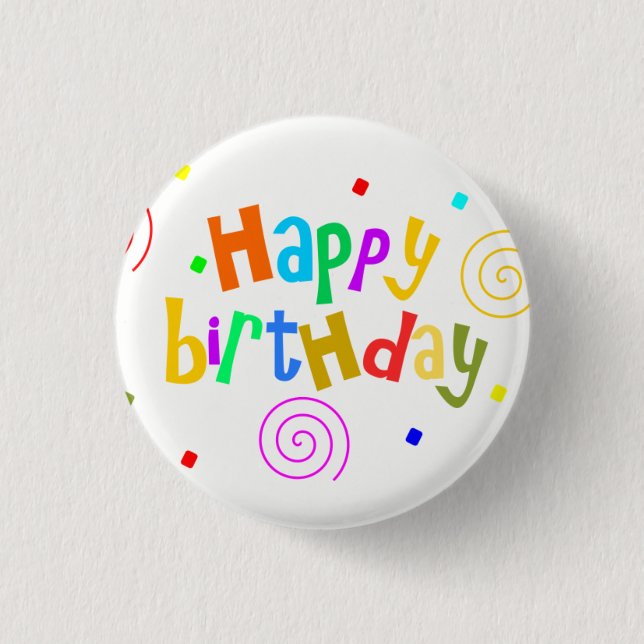 Badge Rond 2,50 Cm joyeux anniversaire (Devant)