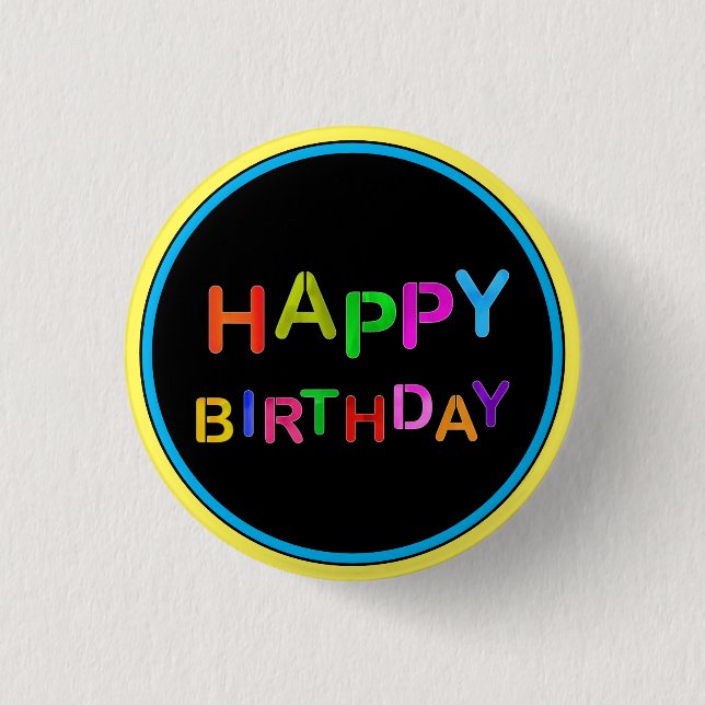 Badge Rond 2,50 Cm Joyeux anniversaire (Devant)