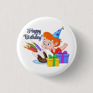 Badge Rond 2,50 Cm Joyeux Anniversaire 