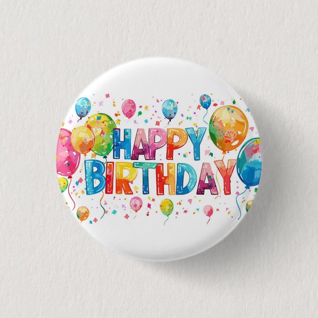 Badge Rond 2,50 Cm Joyeux anniversaire (Devant)