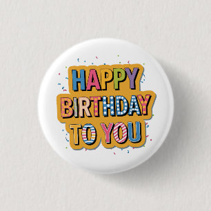 Badge Rond 2,50 Cm Joyeux Anniversaire à motifs