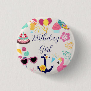 Badge Rond 2,50 Cm Joyeux Anniversaire Marin
