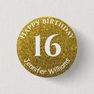 Badge Rond 2,50 Cm Joyeux Anniversaire Personnalisé Nom Age Année P
