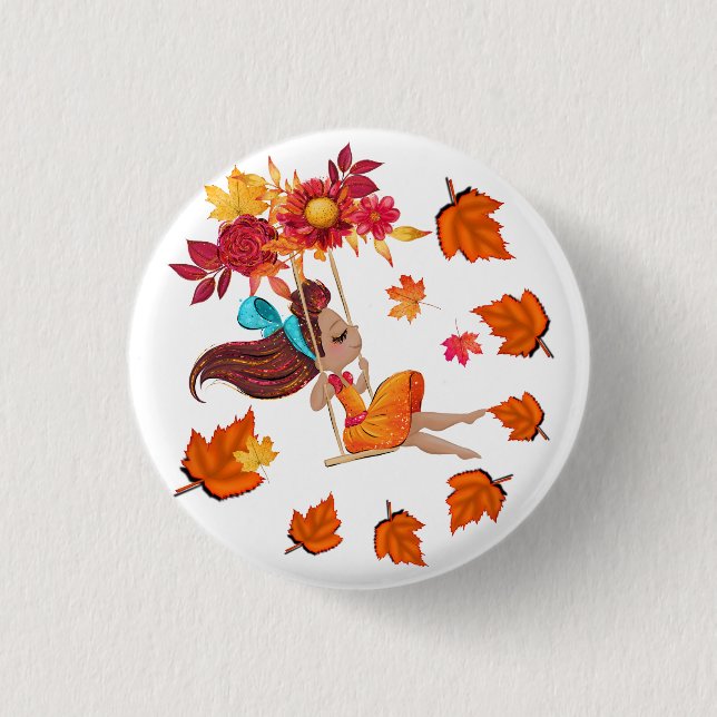 Badge Rond 2,50 Cm Joyeux Automne  (Devant)