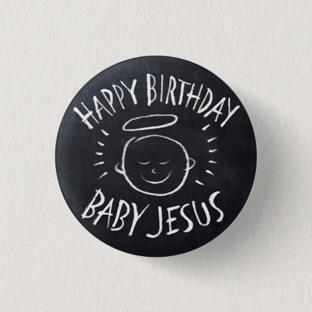 Badge Rond 2,50 Cm Joyeux bébé Jésus - Noël de la Marque (Devant)
