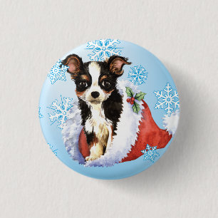 Badge Rond 2,50 Cm Joyeux chapeau long de Howliday Chihuahua