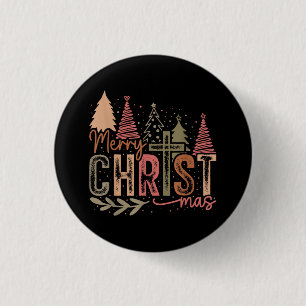 Badge Rond 2,50 Cm Joyeux Christ Mas Noël Foi Chrétienne Jésus C
