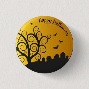 Badge Rond 2,50 Cm Joyeux cimetière d'Halloween Bouton de la broche