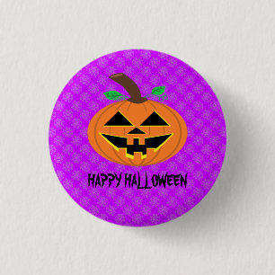 Badge Rond 2,50 Cm Joyeux Citrouille d'Halloween sur l'insigne de bou