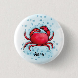 Badge Rond 2,50 Cm Joyeux crabe