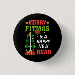 Badge Rond 2,50 Cm Joyeux Fitmas Et Une Bonne Nouvelle Année De Fitne