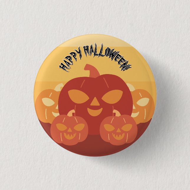 Badge Rond 2,50 Cm Joyeux Halloween ! Citrouilles (Devant)