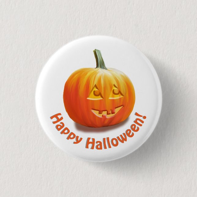 Badge Rond 2,50 Cm Joyeux Halloween Jack o'Lantern (Devant)