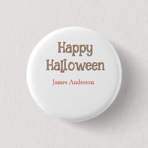 Badge Rond 2,50 Cm Joyeux Halloween vert orange pastel tendance moder