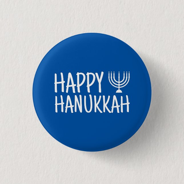 Badge Rond 2,50 Cm Joyeux Hanouka (Devant)