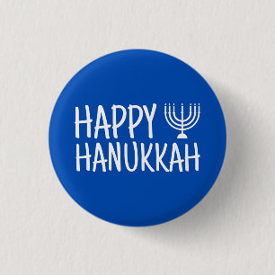 Badge Rond 2,50 Cm Joyeux Hanukkah