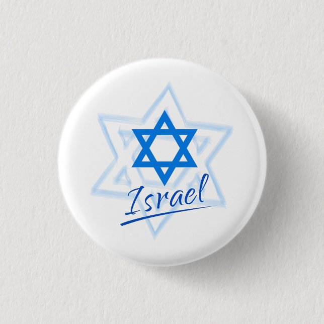 Badge Rond 2,50 Cm Joyeux Israel Independence Day Blue Star de David (Devant)