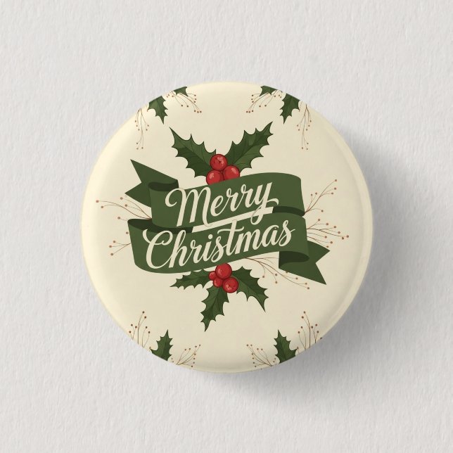 Badge Rond 2,50 Cm Joyeux Noël (Devant)