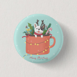 Badge Rond 2,50 Cm Joyeux Noël : Art de l'illustration de chien
