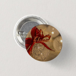 Badge Rond 2,50 Cm Joyeux Noël avec des boules légères