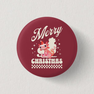 Badge Rond 2,50 Cm Joyeux Noël Axolotl Mignon Noël 